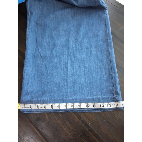 J.Crew Womens Wide-Leg Cropped Chambray Pull-On Pants Sz 14 Closet Staple NWT - Picture 7 of 8